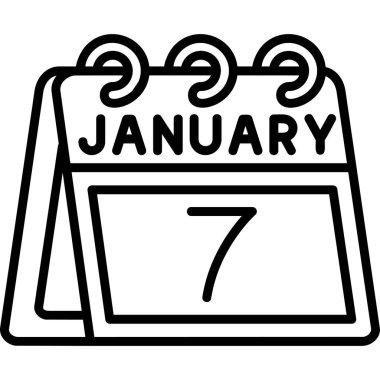 7 Ocak, tek takvim simgesi, gündüz tarihi.