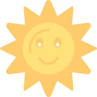 Tatlı bir çizgi film güneşinin vektör çizimi