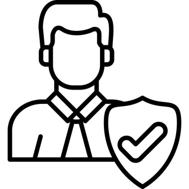 Kalp ikonu, vektör illüstrasyonu olan iş adamı