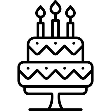 Mum kek ikonu. Beyaz arkaplanda izole edilmiş web tasarımı için ana pasta mum vektör simgesi