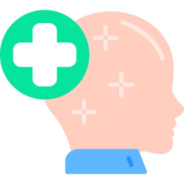 tıbbi baş vektör simgesi