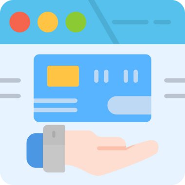 kart el kredi simgesi düz stil