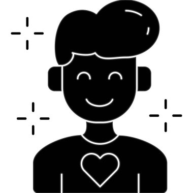 Avatar man simgesi, vektör illüstrasyonu