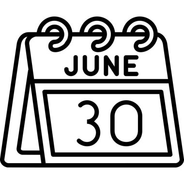 Haziran Glyph vektörü Simge Tasarımı