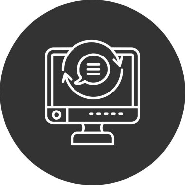 bilgisayar vektör çizgisi simgesi