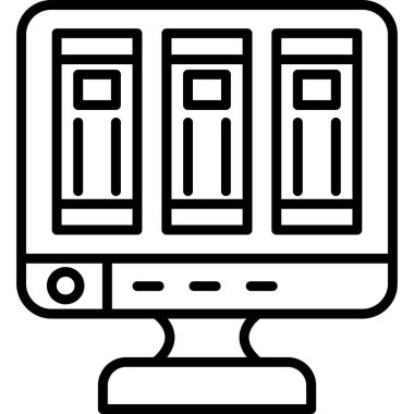 Sunucu. Web simgesi basit illüstrasyon