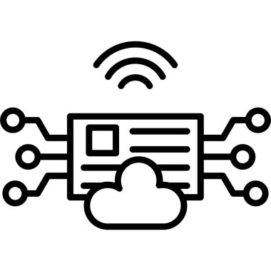 Bulut hesaplama simgesi vektör illüstrasyonu