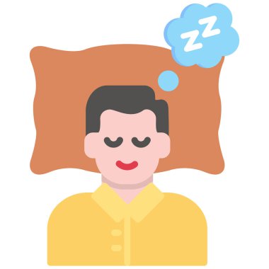 Adam battaniyenin altında uyuyor. vektör simgesi