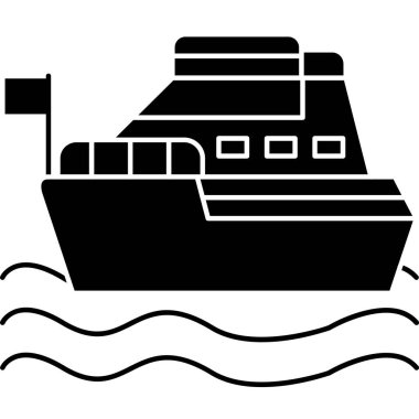 Kargo gemisi kutsal kişilerin resmi, vektör çizim