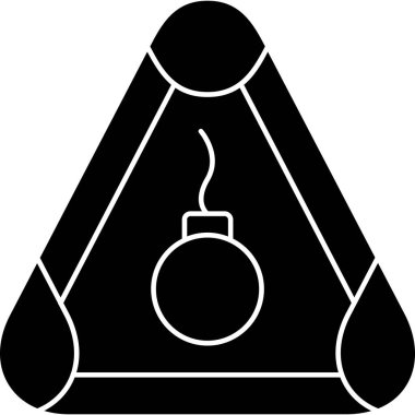 Bir bombanın siyah beyaz ikonunun vektör çizimi