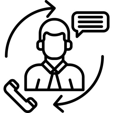 operatör çağrı merkezi simgesi ana hat biçiminde