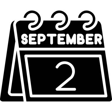 Eylül ayı takvim simgesi düz biçimli