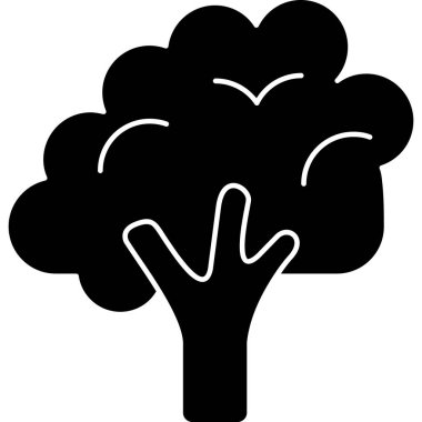 Ağaç ormanı doğa simgesi taslak biçiminde