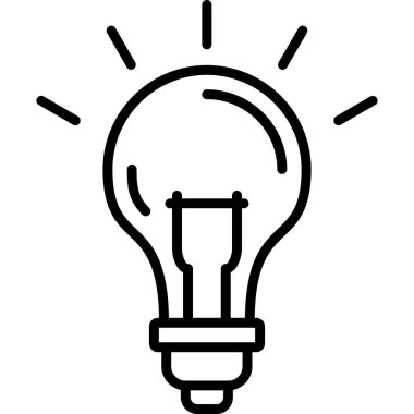 Ampul simgesi. beyaz arkaplanda izole edilmiş web tasarımı için ampul ışık vektörü simgesi