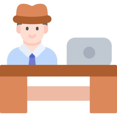 Tablo vektör illüstrasyonunda oturan adam.