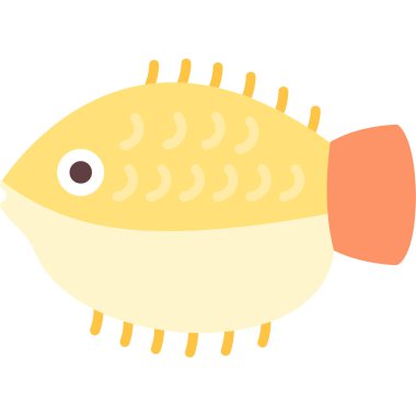 Şirin balık ikonu. vektör illüstrasyonunun düz stil tasarımı