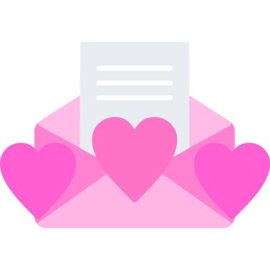 kalp simgesi içeren zarf, düz stil