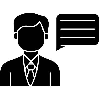 İş adamı ikonu. Beyaz arkaplanda izole edilmiş web tasarımı için iş adamı vektör simgelerinin basit çizimi