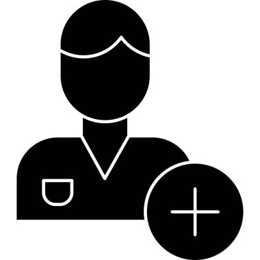 Tıbbi maske ikonu vektör illüstrasyonlu doktor