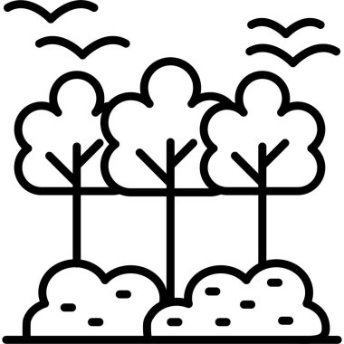 Ağaçlar. Web simgesi basit illüstrasyon