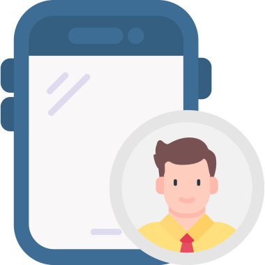 Akıllı telefon vektör simgesine sahip iş adamı