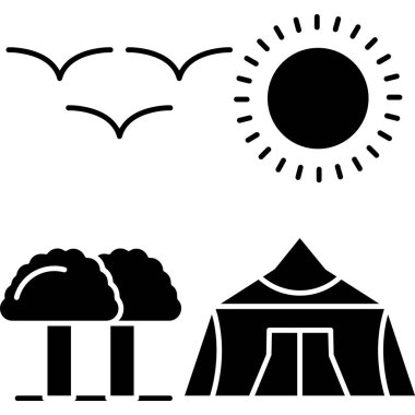 Güneş ve ağaç ikonu dizilmiştir..