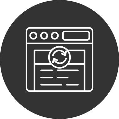 Web tarayıcı vektör çizgisi simgesi, işaret, illüstrasyon