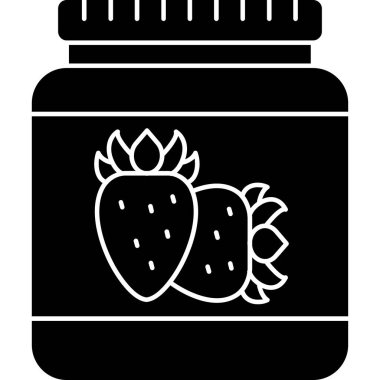 Bir kavanoz karpuz ikonu. Web için siyah vektör simgesinin basit çizimi