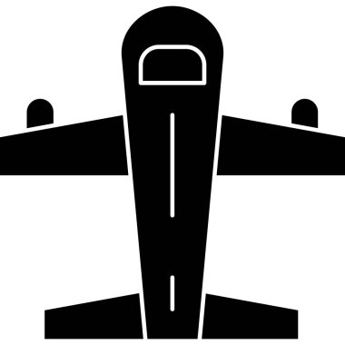 uçak seyahat simgesi katı stil