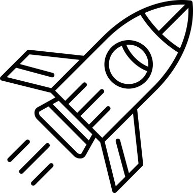 Roket simgesi, basit vektör tasarımı
