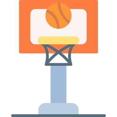 Basketbol düz ikonu, vektör illüstrasyonu