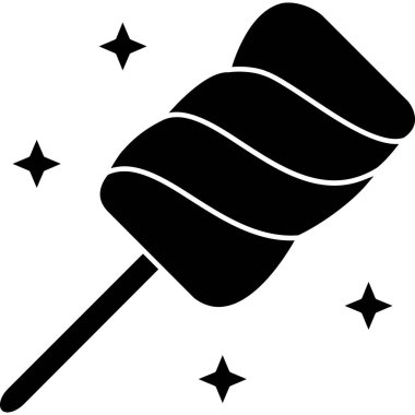 Bir süpürgenin karikatür simgesinin vektör çizimi