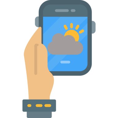 düz biçimli bulut akıllı saat simgesi