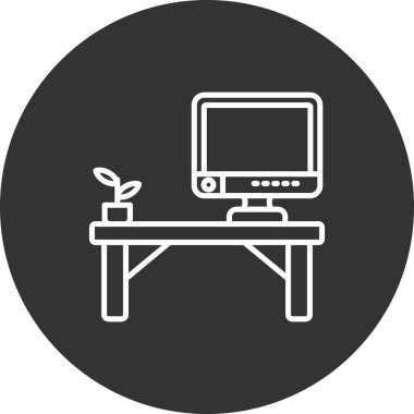 Ofis ve modern simgenin vektör illüstrasyonu