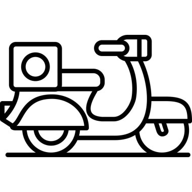 Motosiklet ikonu vektörü. İnce çizgi işareti. izole edilmiş sınır sembolü çizimi