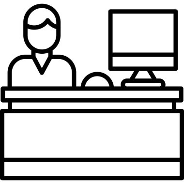 Ofis çalışanı. Basit tasarım