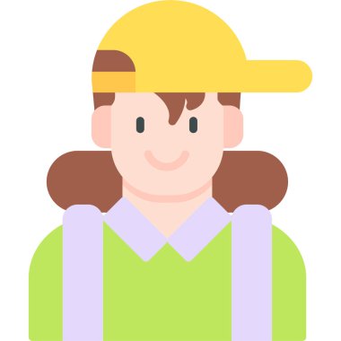 Çiftçi kadın şapka simgesi