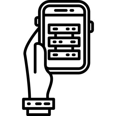 Hareket eden telefon simgesi, anahat stili