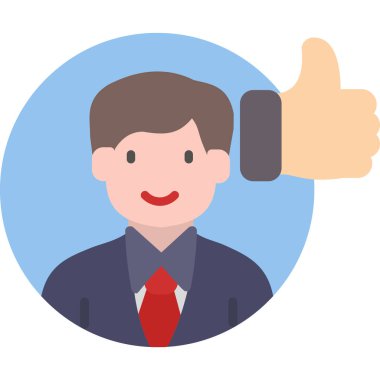 Başparmakları havada bir iş adamı