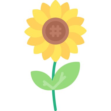 Ayçiçeği çiçek düz simgesi