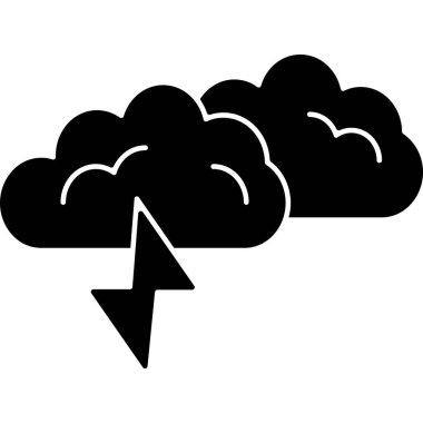 bulut ve yıldırım vektör simgesi