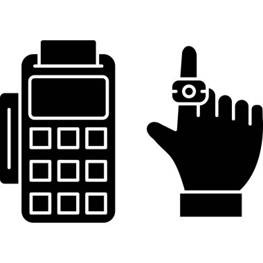 el ele tutuşan mobil simge vektör çizimi