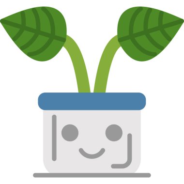 bir saksı bitki, vektör veya renk çizimi.