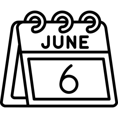 Haziran simgesiyle takvim. basit biçim.