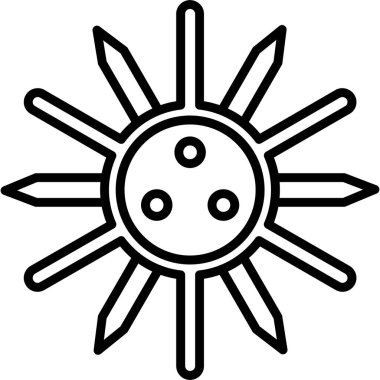 Güneş sistemi güneş ikonu ana hatlarıyla