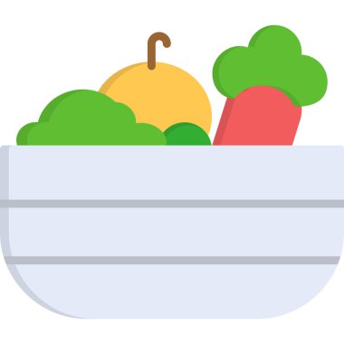 Yiyecek ve sebze rengi ikonu. vektör illüstrasyonu