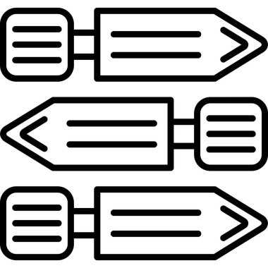 Oklar ok yönleri simgesi ana hat biçiminde