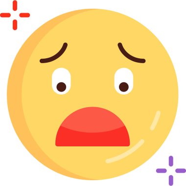 Düz biçimli emoji yüz ifade simgesi