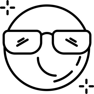 gözlük gülümseme simgesi simgesi