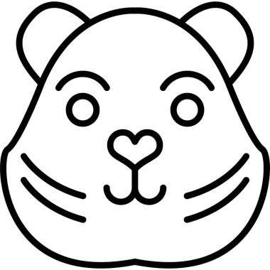 hayvan ayı yüzü simgesi ana hat biçiminde